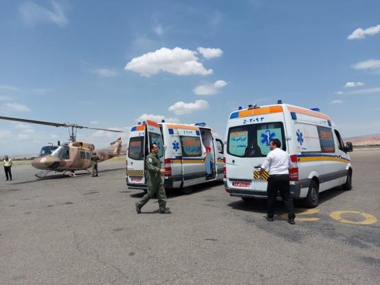 انتقال بیمار پیرانشهری با ۸۰ درصدی سوختگی با اورژانس هوایی به ارومیه