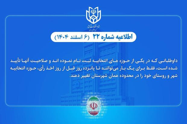 اعلام شرایط امکان تغییر حوزه انتخابیه داوطلبان انتخابات شورا‌ها