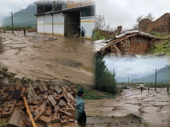 جاری شدن سیل در چندین روستای پیرانشهر