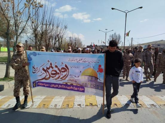  حضور حماسی مردم و مسئولان شهر خلیفان در راهپیمایی روز جهانی قدس